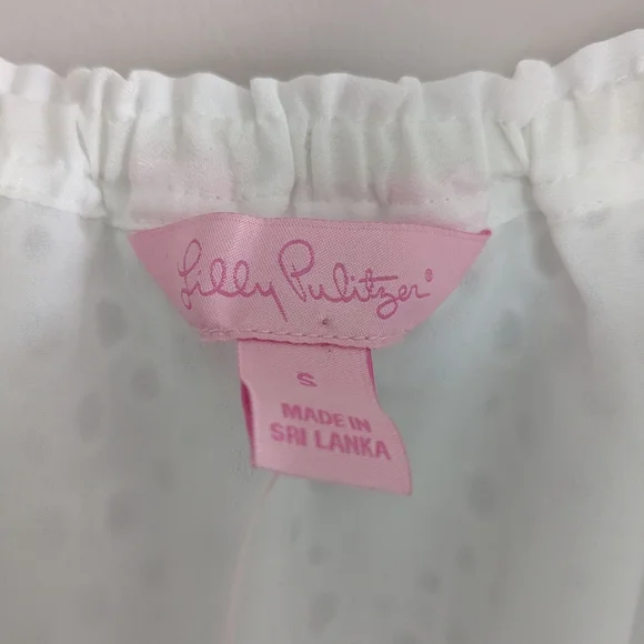 LILLY PULITZER LILLETTE TOP WHITE EYELET NWT Size Small - Picture 6 of 8
